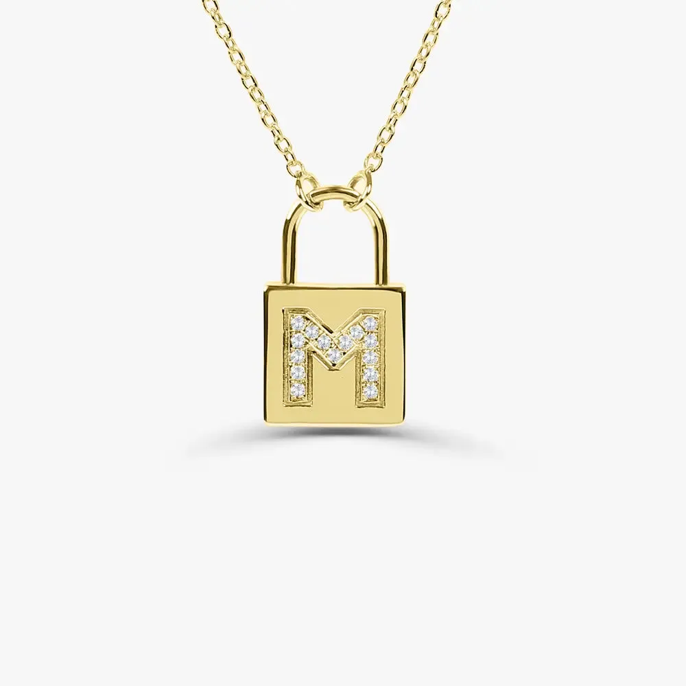 0.12CTW Padlock Diamond Necklace