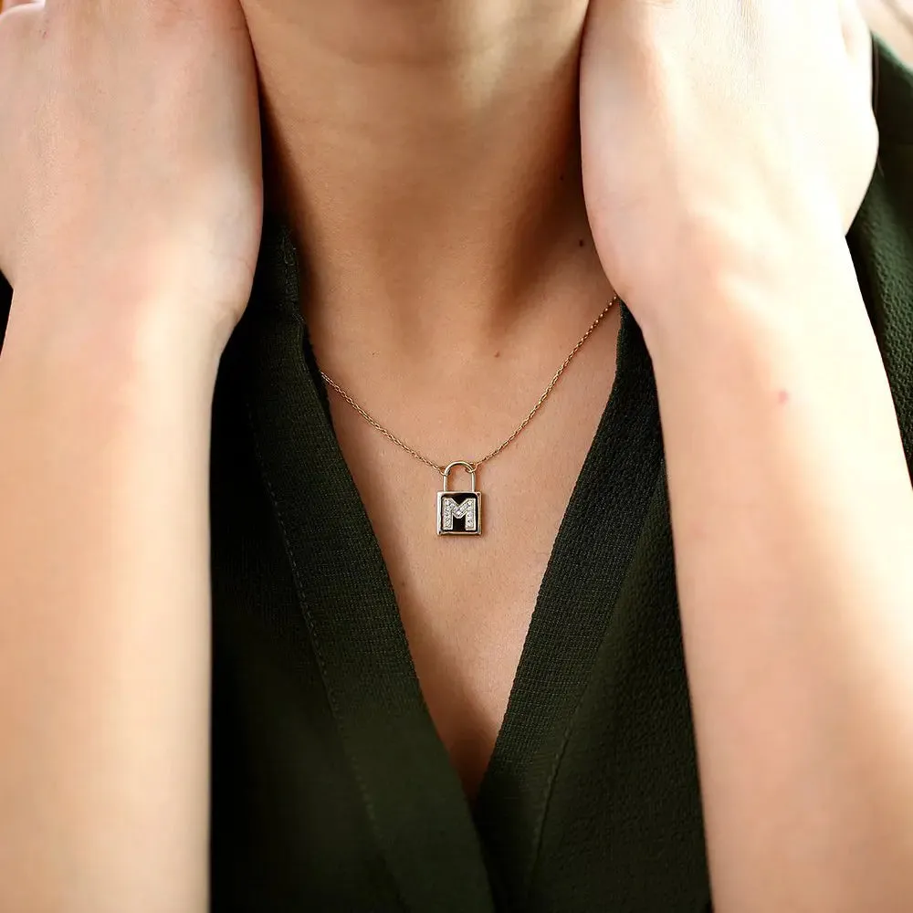 0.12CTW Padlock Diamond Necklace