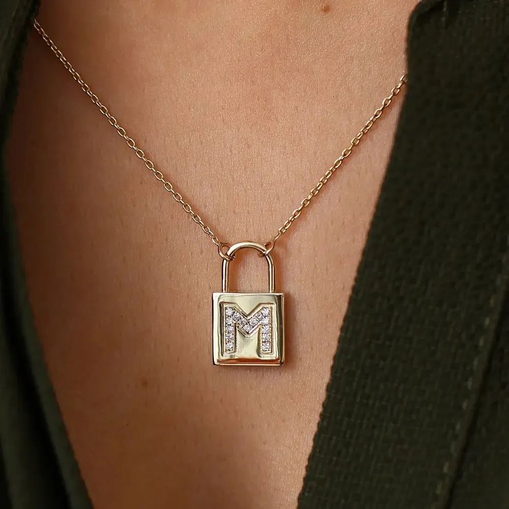 0.12CTW Padlock Diamond Necklace
