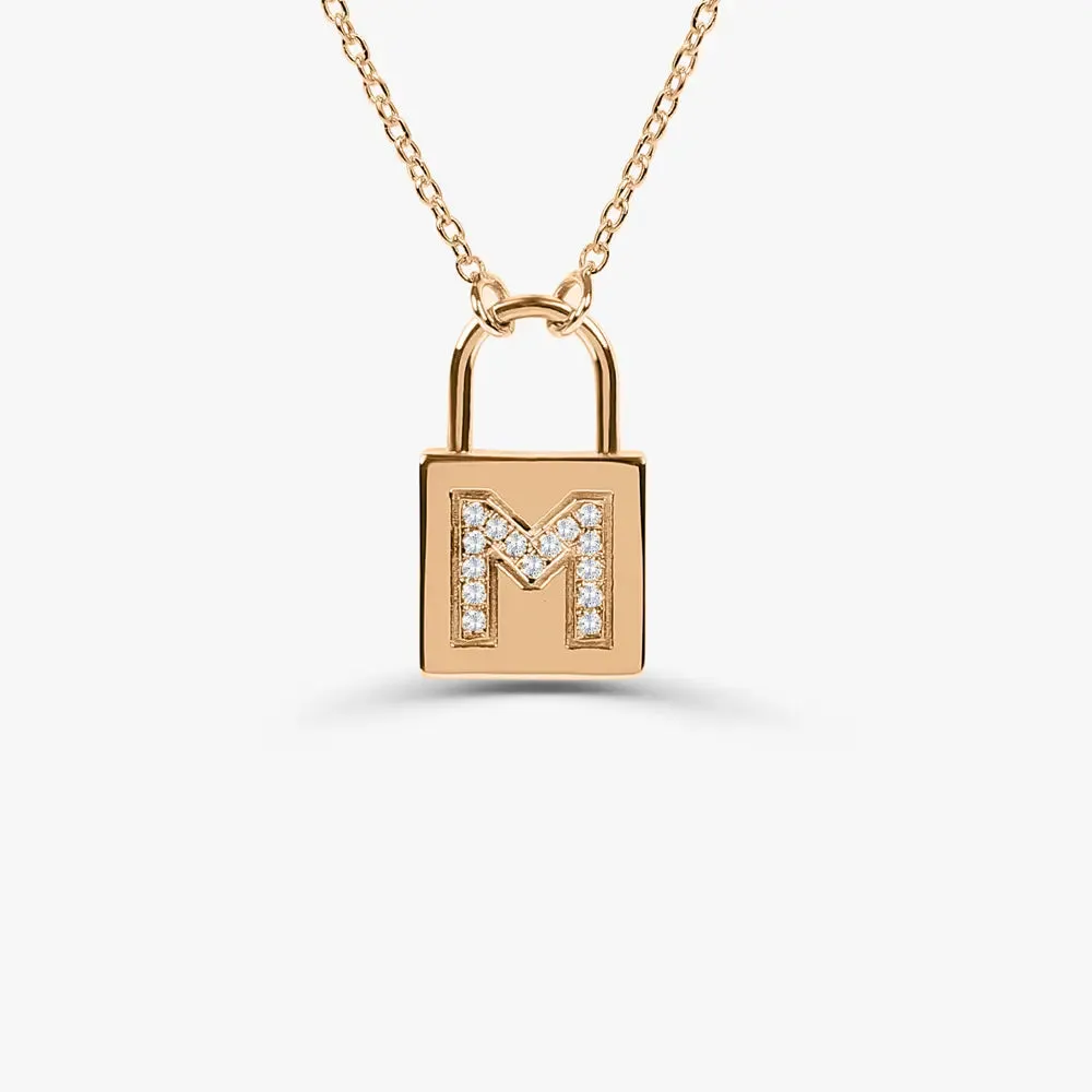 0.12CTW Padlock Diamond Necklace