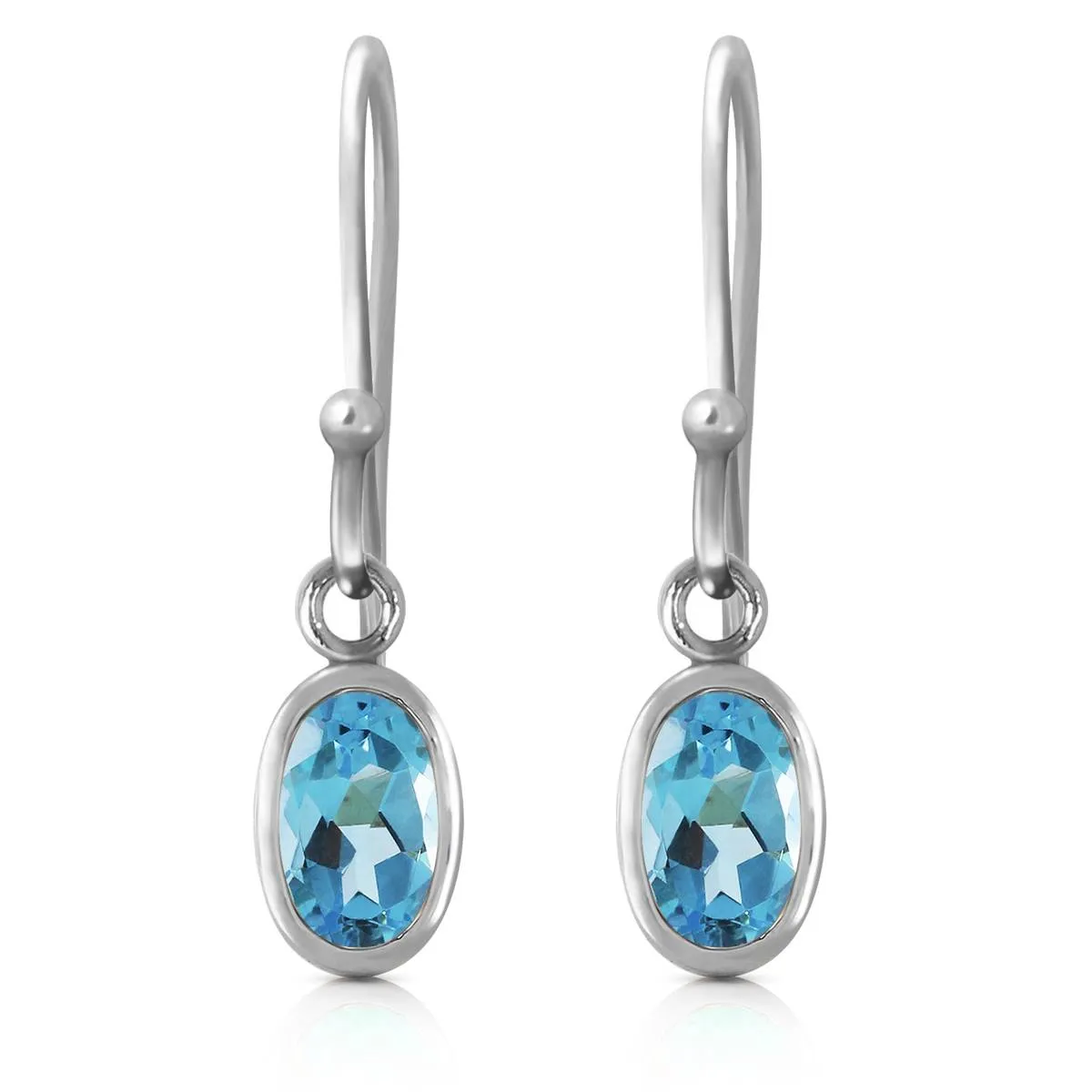 1 Carat 14K Solid White Gold Intoxicated By You Blue Topaz Earrings