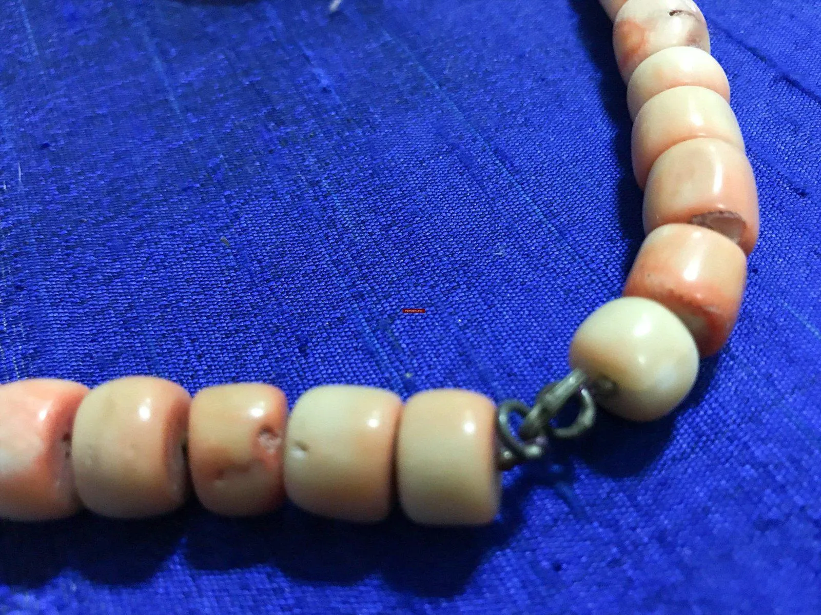 1131 SOLD Antique Heirloom Tibetan Mountain Coral Necklace -Rare Peach / Salmon color