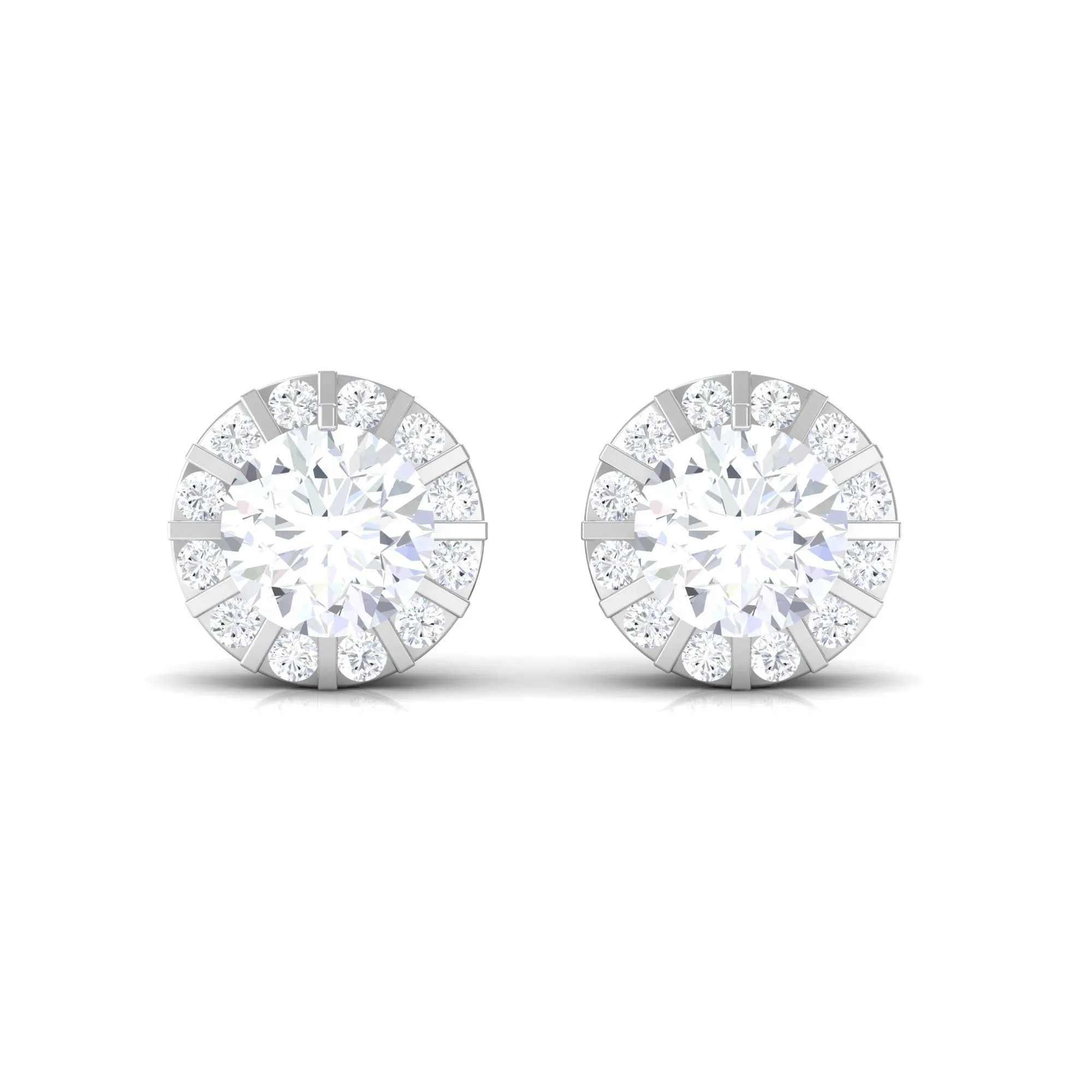 1.25 CT Round Zircon Antique Halo Stud Earrings