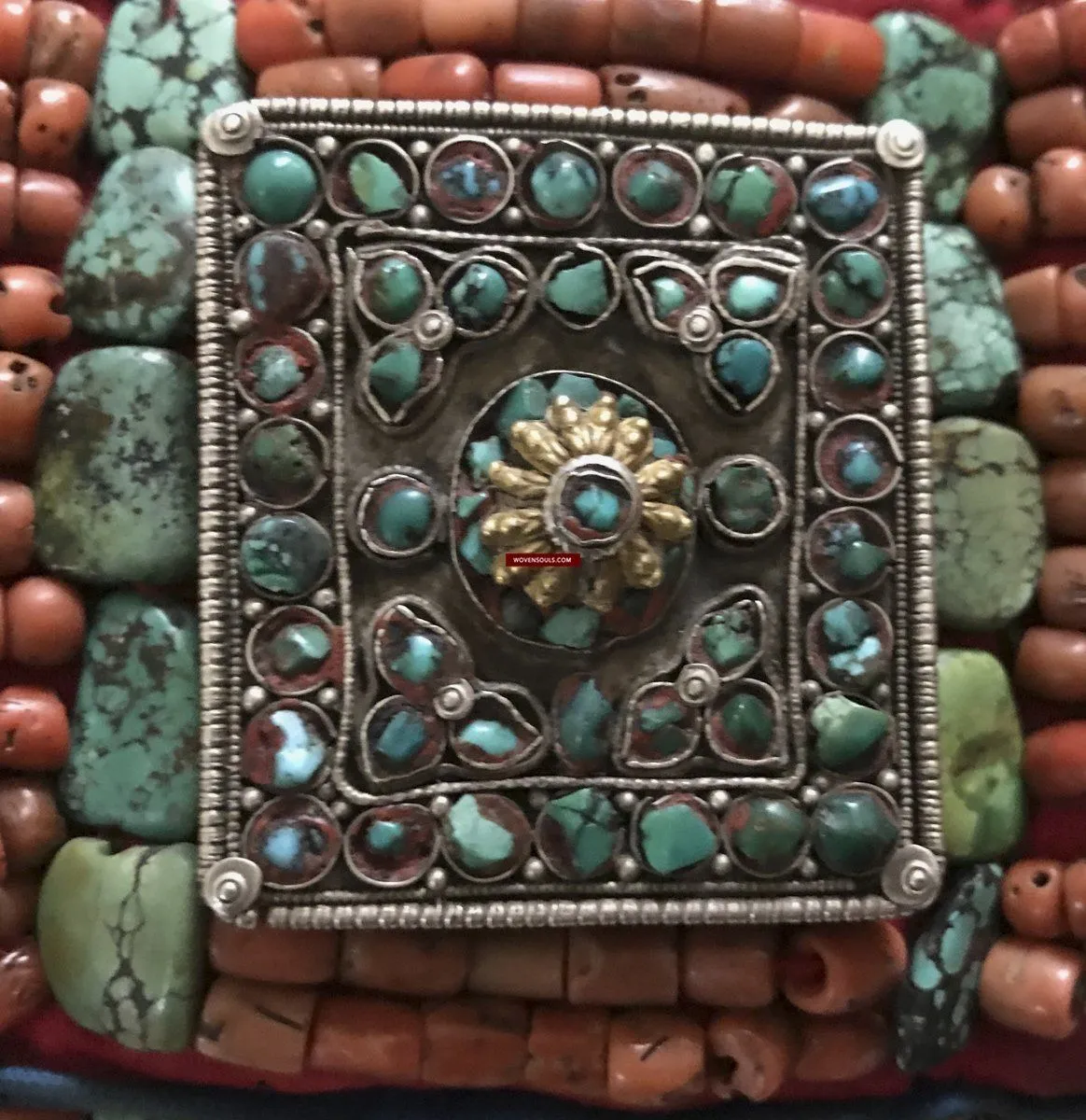 1281 SOLD Rare Old Ladakh Heirloom Jewelry with Gold Gilt