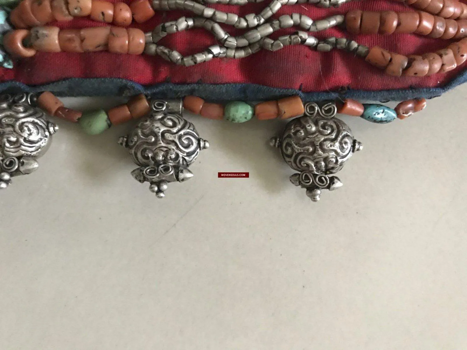 1281 SOLD Rare Old Ladakh Heirloom Jewelry with Gold Gilt