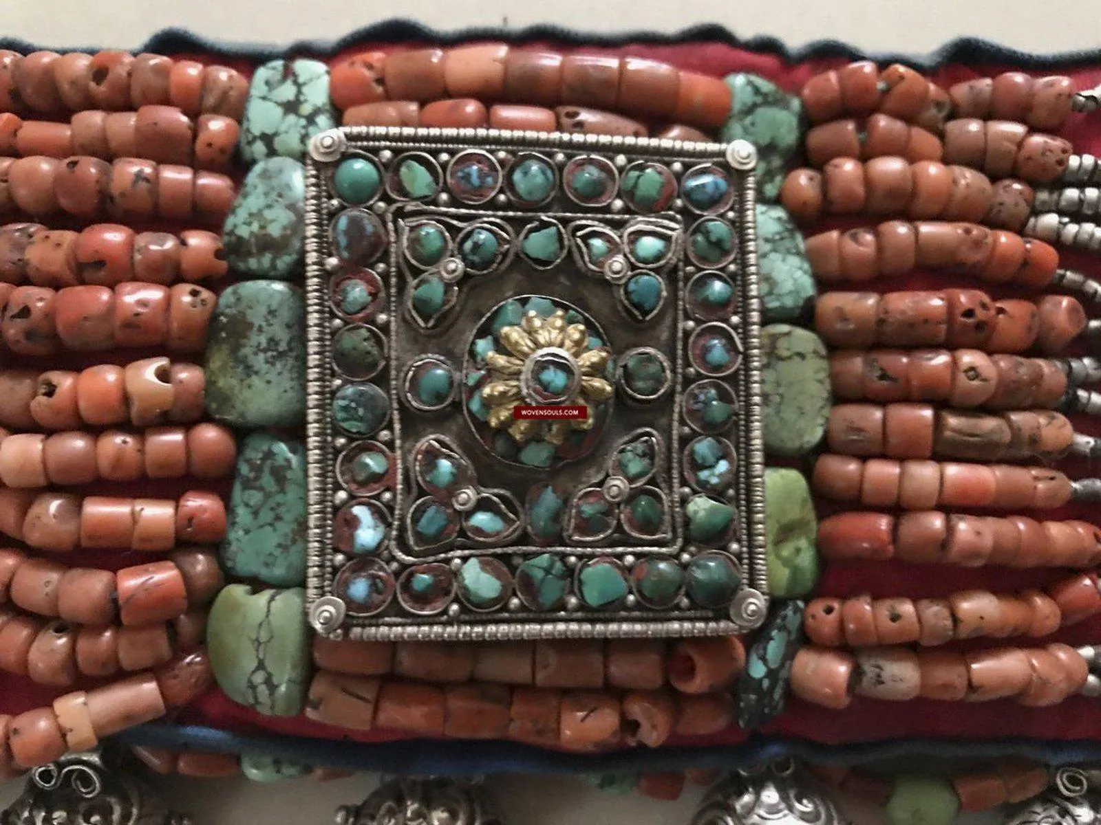 1281 SOLD Rare Old Ladakh Heirloom Jewelry with Gold Gilt