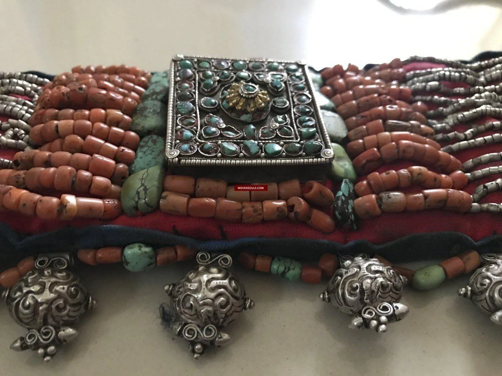 1281 SOLD Rare Old Ladakh Heirloom Jewelry with Gold Gilt
