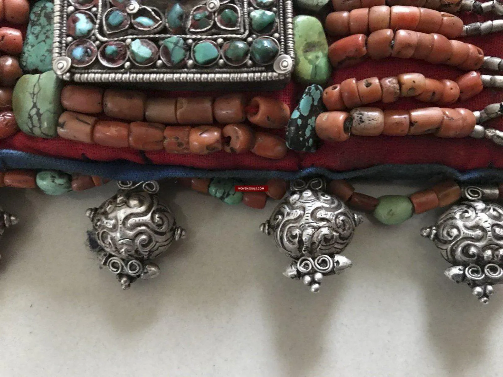 1281 SOLD Rare Old Ladakh Heirloom Jewelry with Gold Gilt