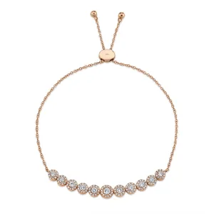 14K Rose Gold Diamond Bolo Bracelet