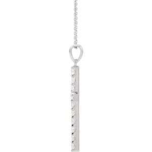 14K White 3/4 CTW Natural Diamond Cross 18" Necklace
