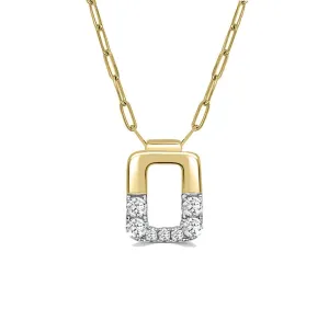 14K Yellow & White Natural Diamond Necklace
