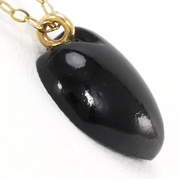 14K Yellow Gold Black Coral Necklace