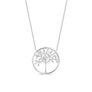 14KW 16D0.10CT, FAMILT TREE NECKLACE (118N112260W14)