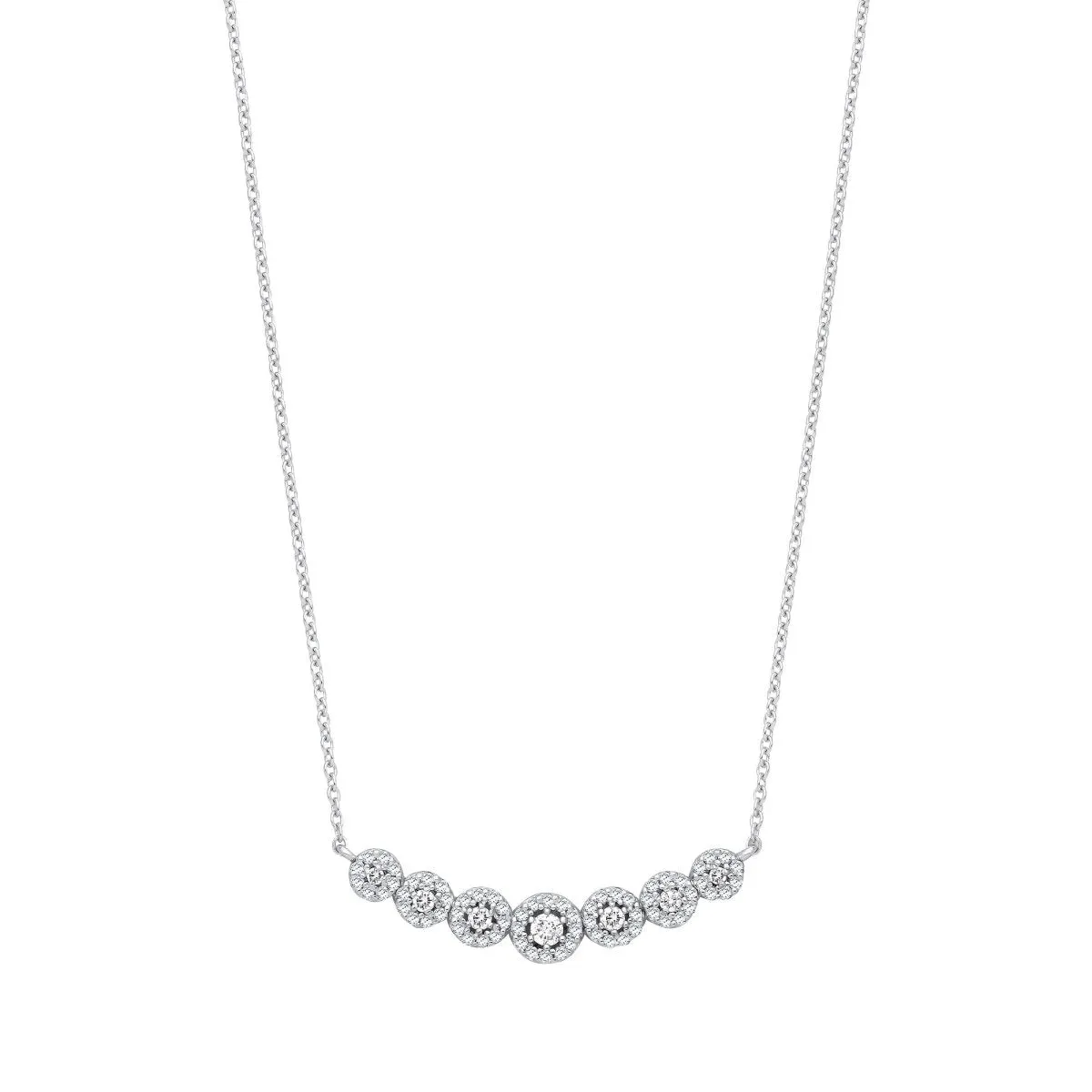 18ct White Gold 0.50ct Diamond Halo Collarette Necklace