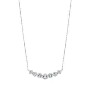 18ct White Gold 0.50ct Diamond Halo Collarette Necklace
