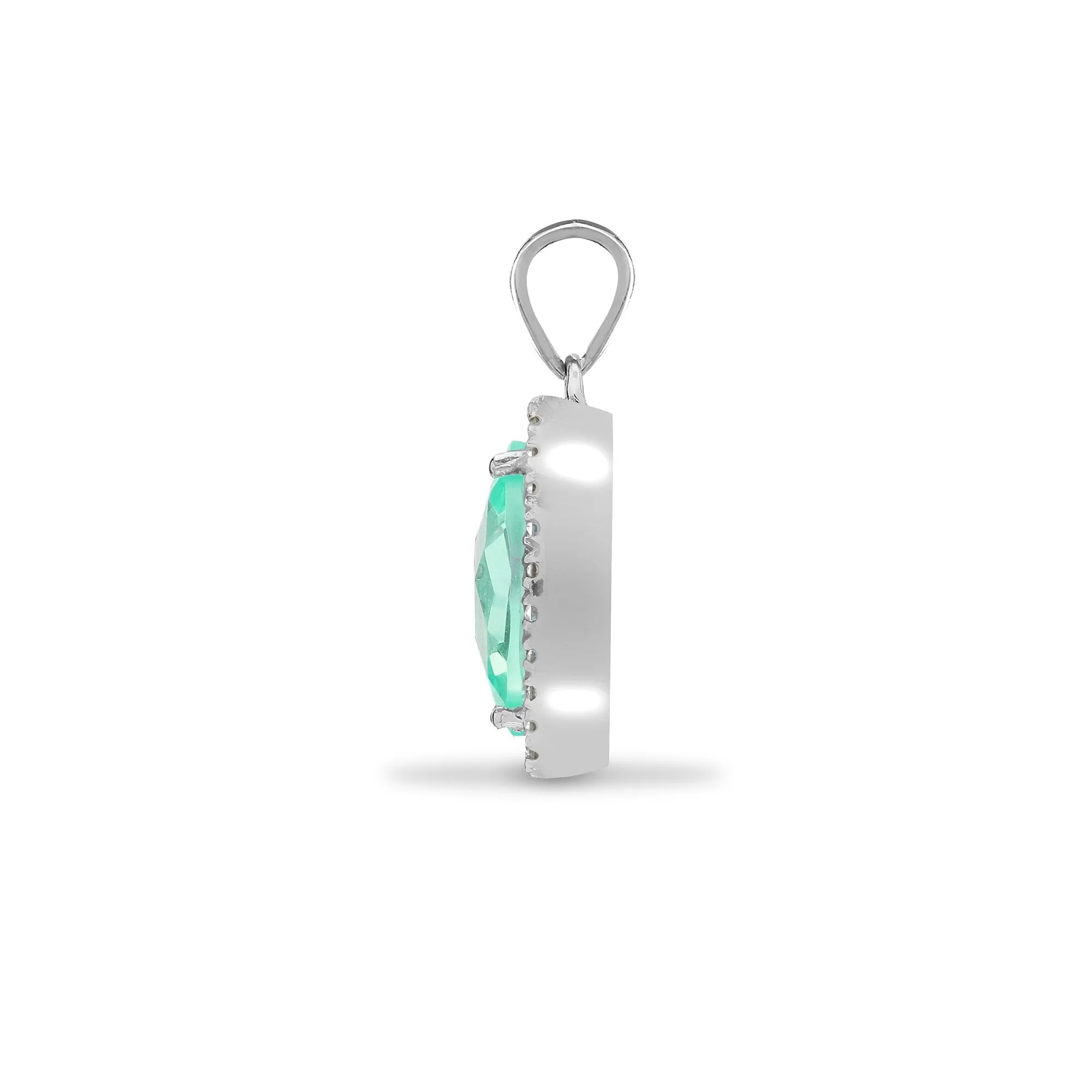 18ct White Gold Diamond And Peridot Pendant