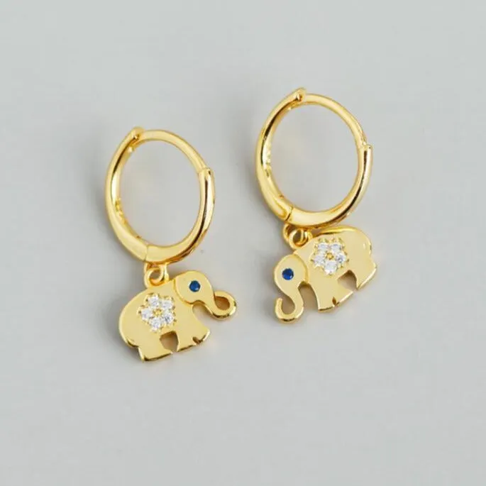 18K Gold-Filled Elephant Hoop Earrings