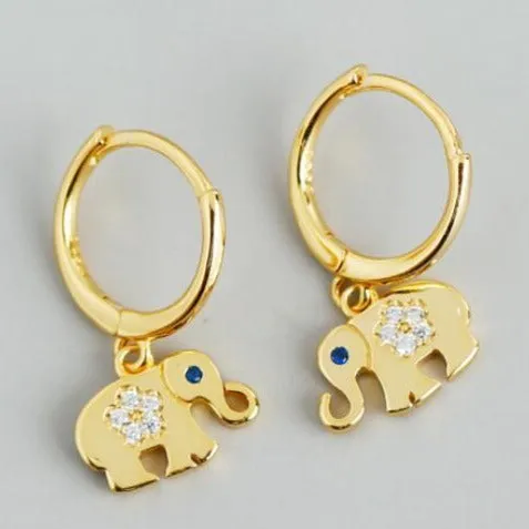 18K Gold-Filled Elephant Hoop Earrings