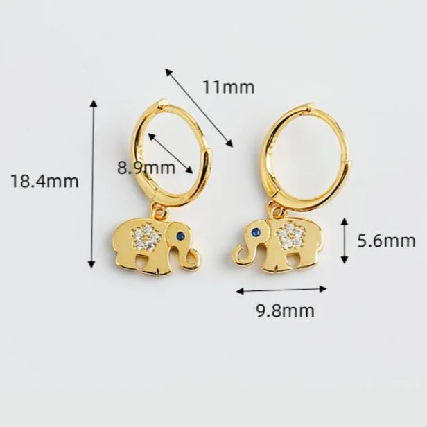 18K Gold-Filled Elephant Hoop Earrings