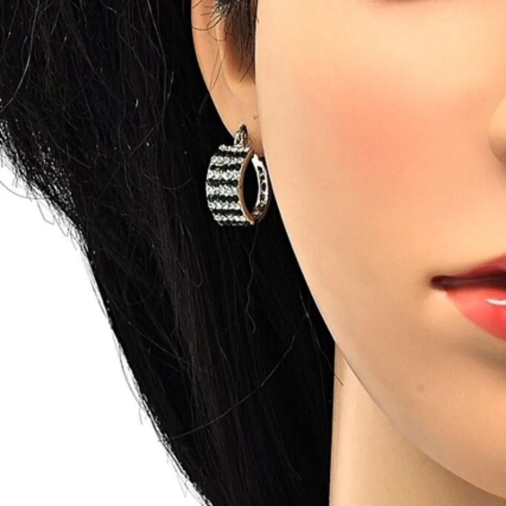18K Gold-Filled Emerald Crystal Pav High-Polish Earrings