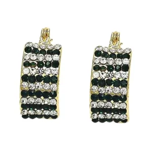 18K Gold-Filled Emerald Crystal Pav High-Polish Earrings