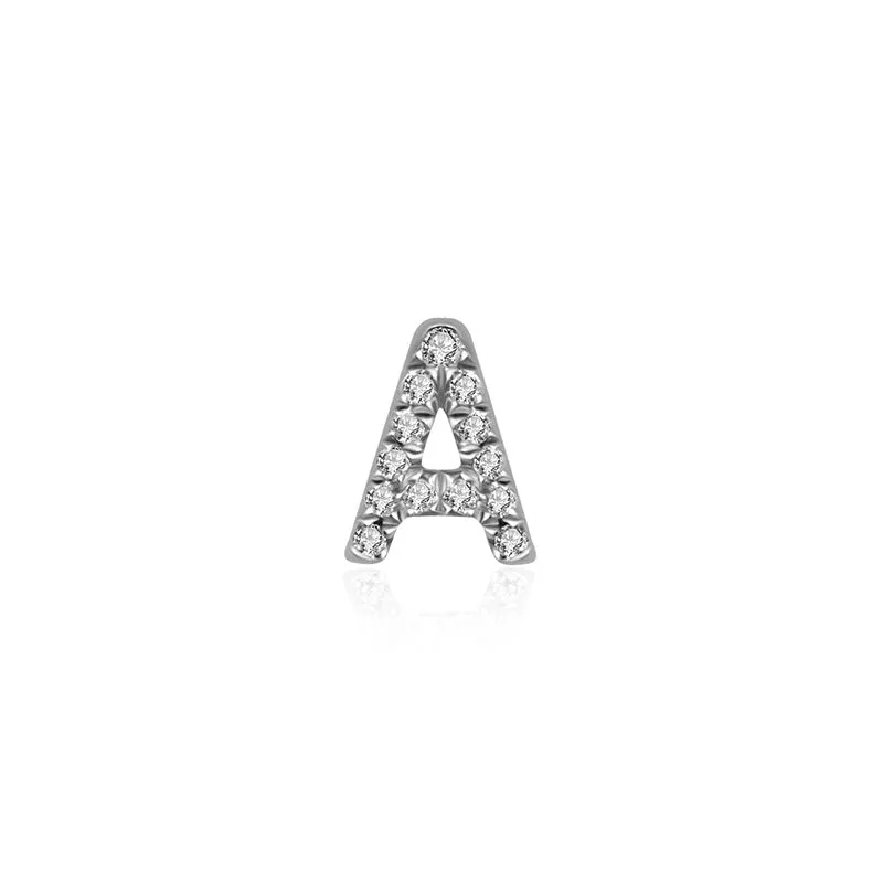 18k Gold Initial Letter "A" Diamond Pendant