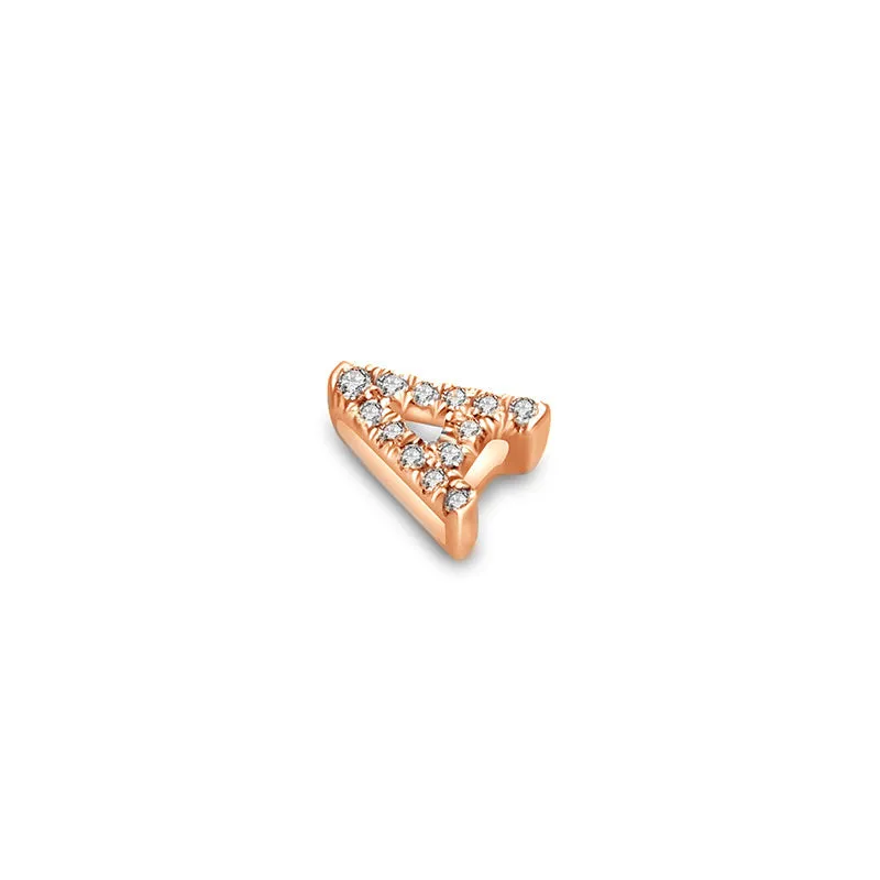 18k Gold Initial Letter "A" Diamond Pendant