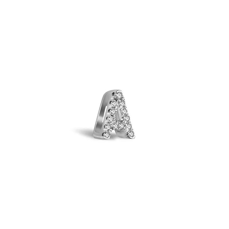18k Gold Initial Letter "A" Diamond Pendant