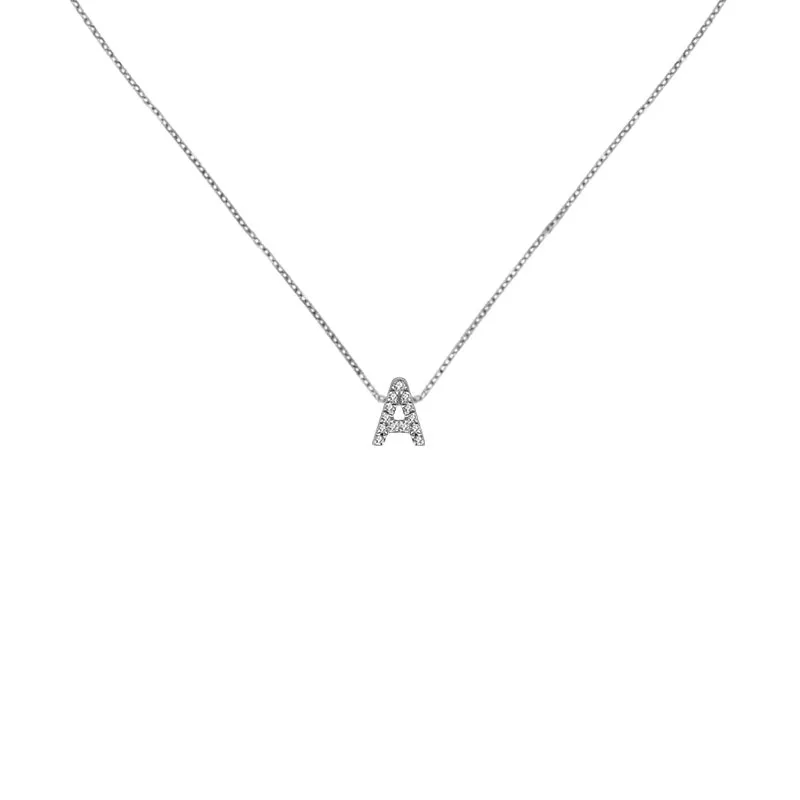 18k Gold Initial Letter "A" Diamond Pendant