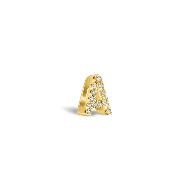 18k Gold Initial Letter "A" Diamond Pendant