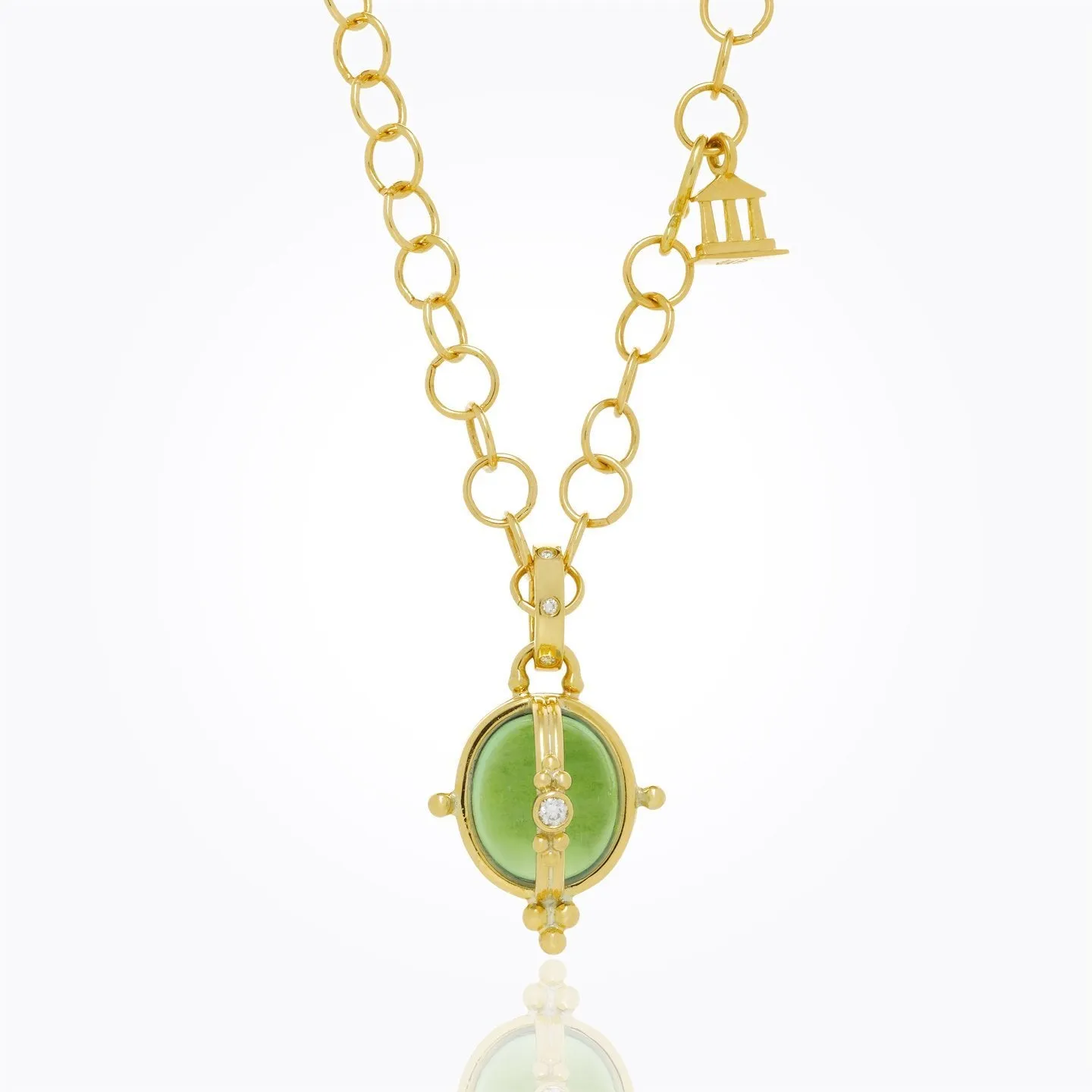 18K Locket with peridot and diamond