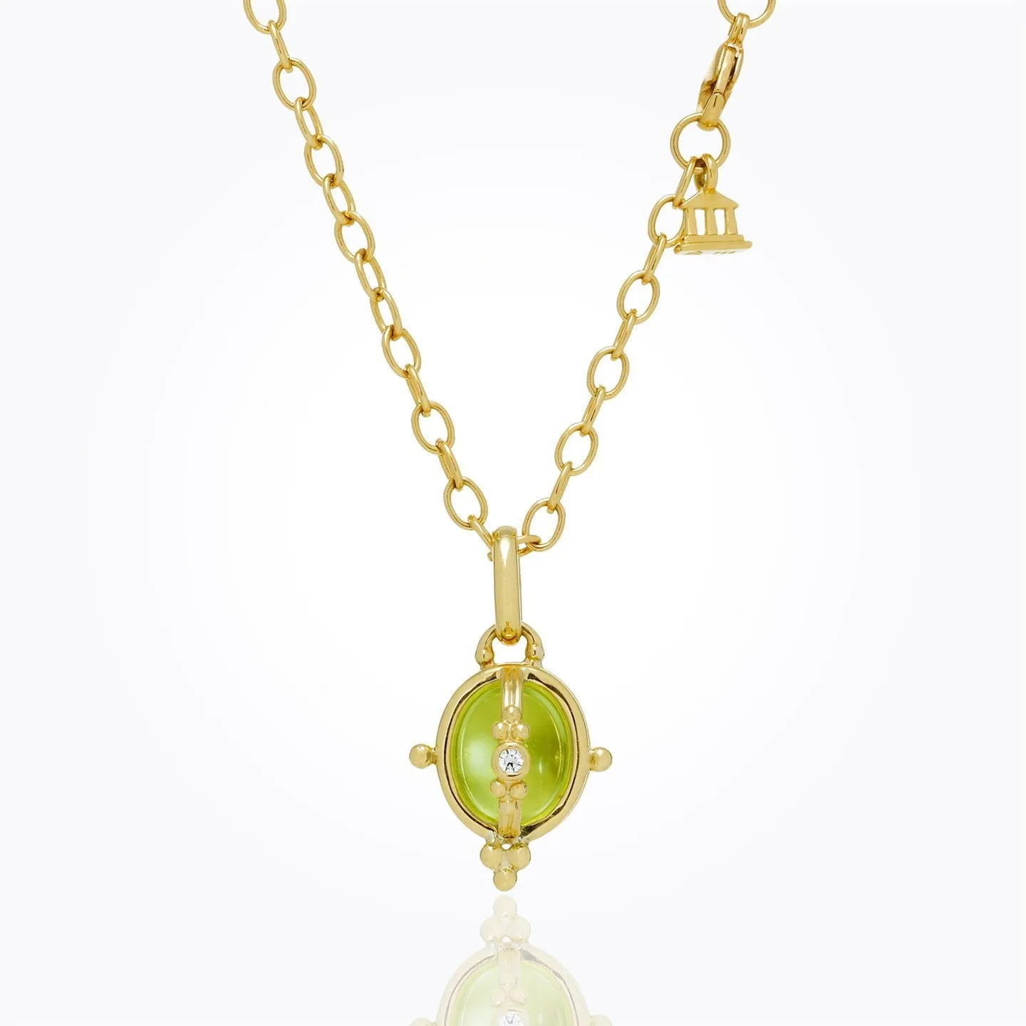 18K Locket with peridot and diamond