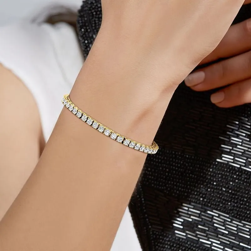 2.00-12.00 CT Round Cut Lab Grown Diamonds - Tennis Bracelet
