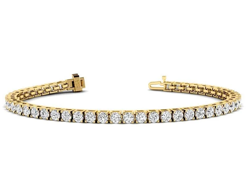 2.00-12.00 CT Round Cut Lab Grown Diamonds - Tennis Bracelet