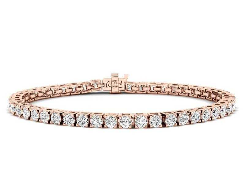 2.00-12.00 CT Round Cut Lab Grown Diamonds - Tennis Bracelet