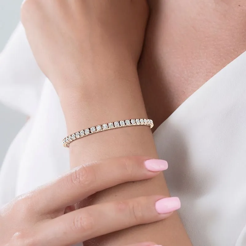 2.00-12.00 CT Round Cut Lab Grown Diamonds - Tennis Bracelet