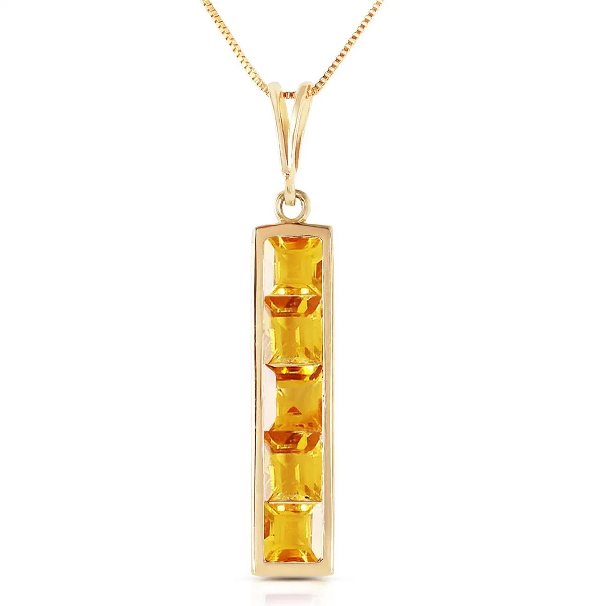 2.25 Carat 14K Solid Yellow Gold Sensible And Still Citrine Necklace