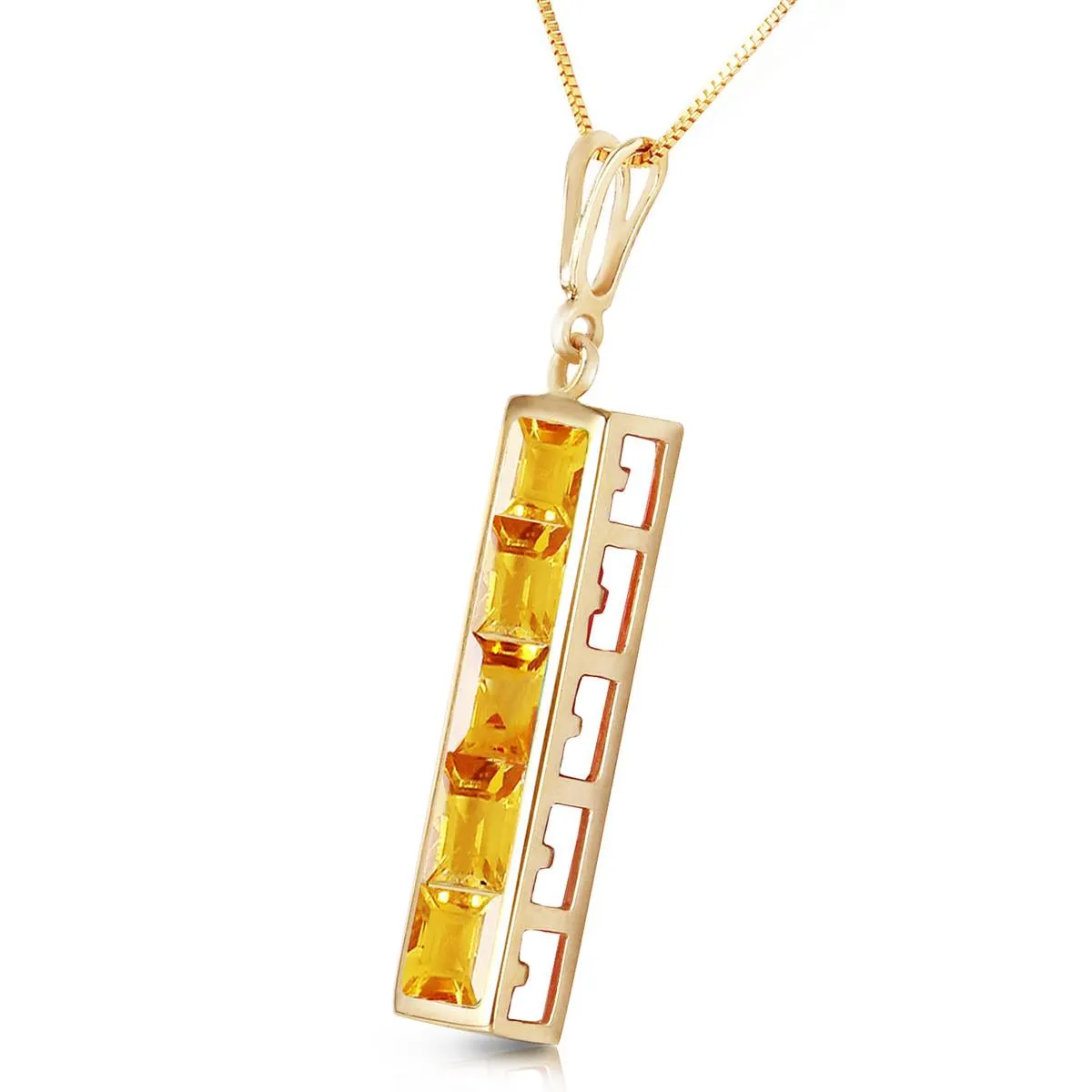 2.25 Carat 14K Solid Yellow Gold Sensible And Still Citrine Necklace