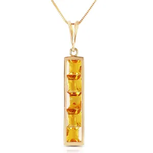 2.25 Carat 14K Solid Yellow Gold Sensible And Still Citrine Necklace