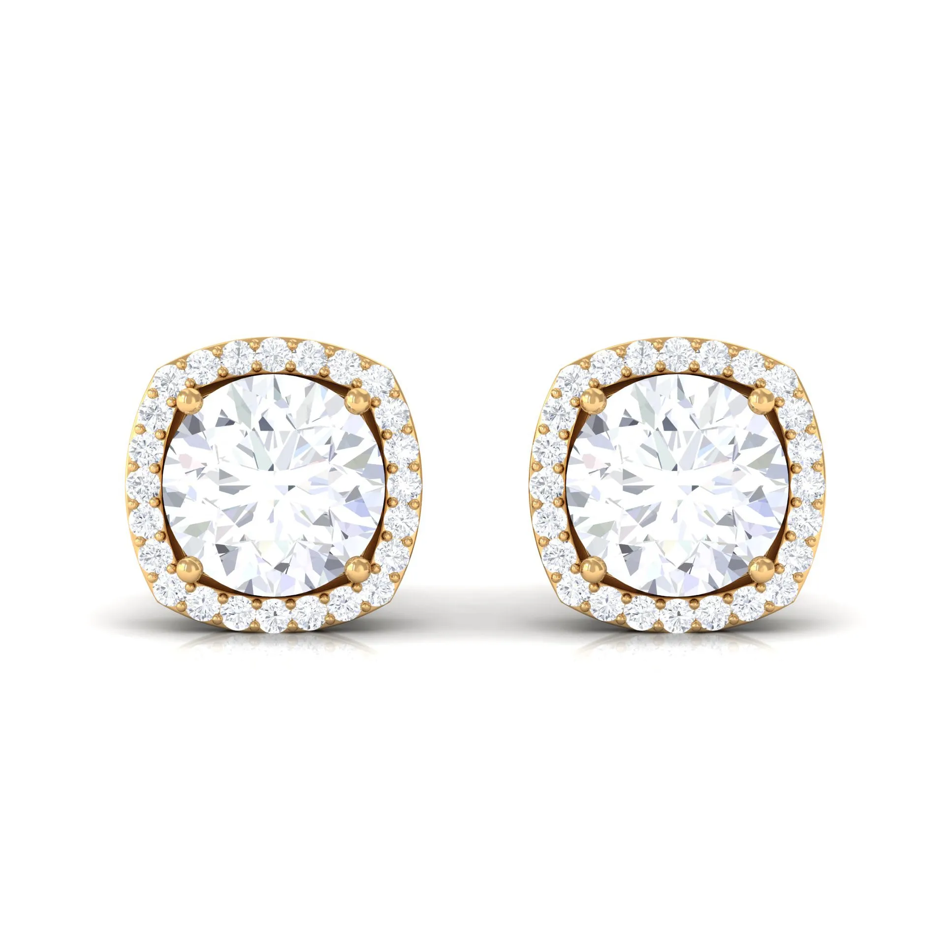 2.25 CT Classic Zircon Stud Earrings with Halo