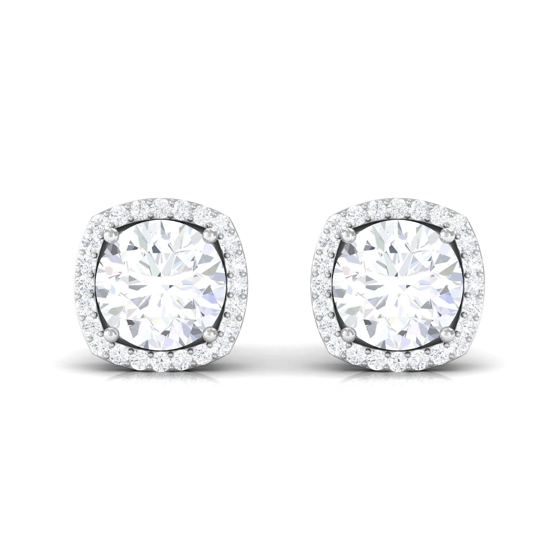 2.25 CT Classic Zircon Stud Earrings with Halo