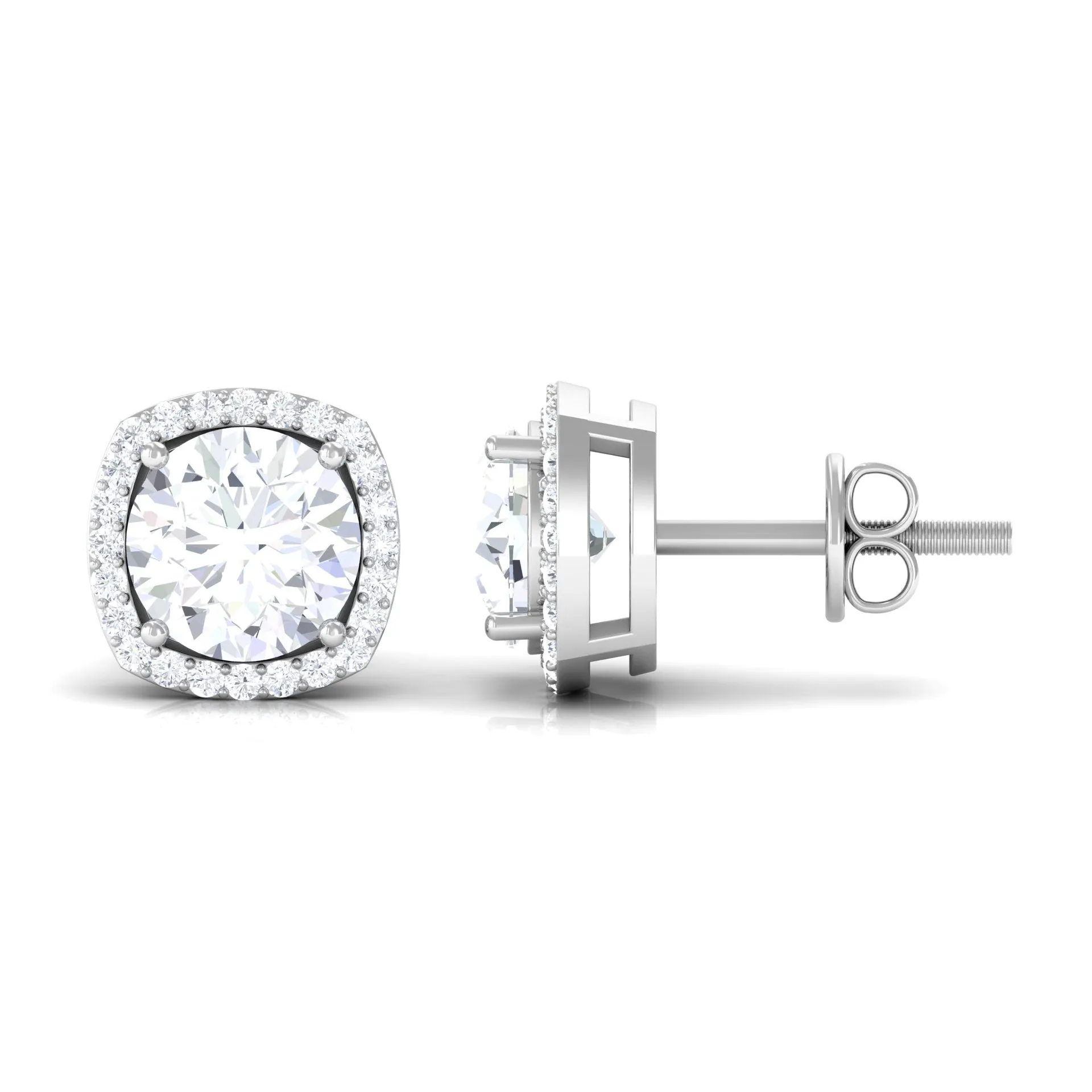 2.25 CT Classic Zircon Stud Earrings with Halo