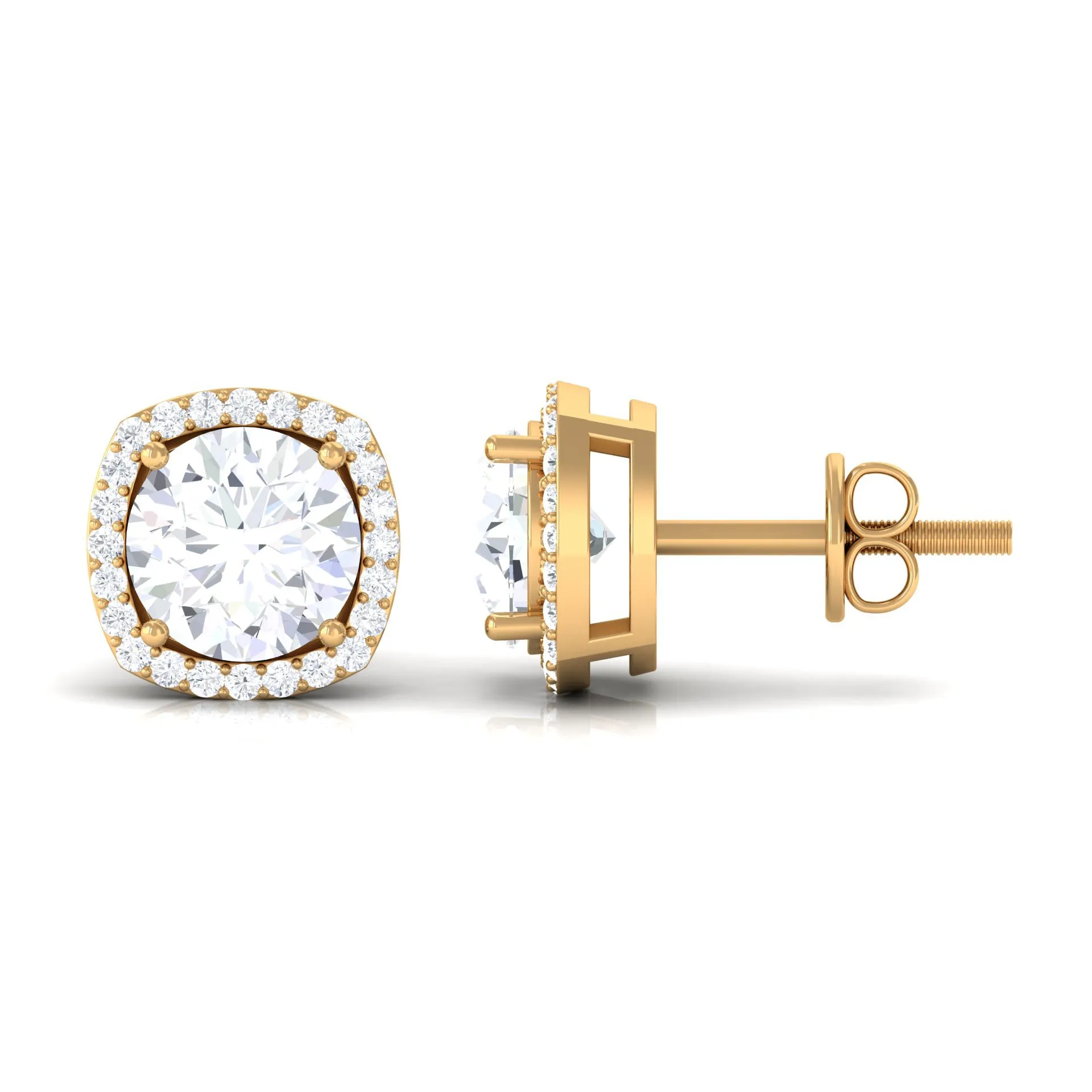 2.25 CT Classic Zircon Stud Earrings with Halo