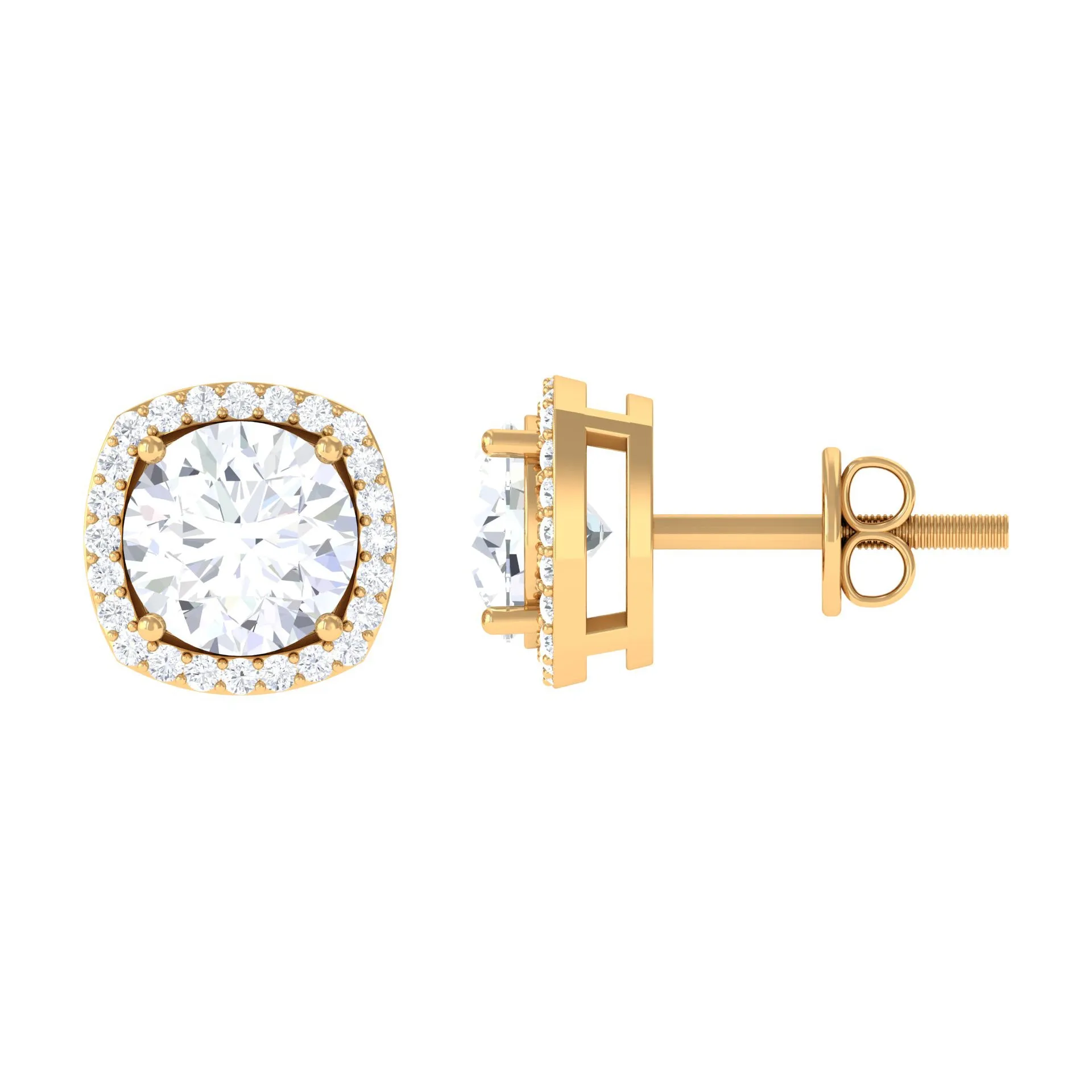2.25 CT Classic Zircon Stud Earrings with Halo