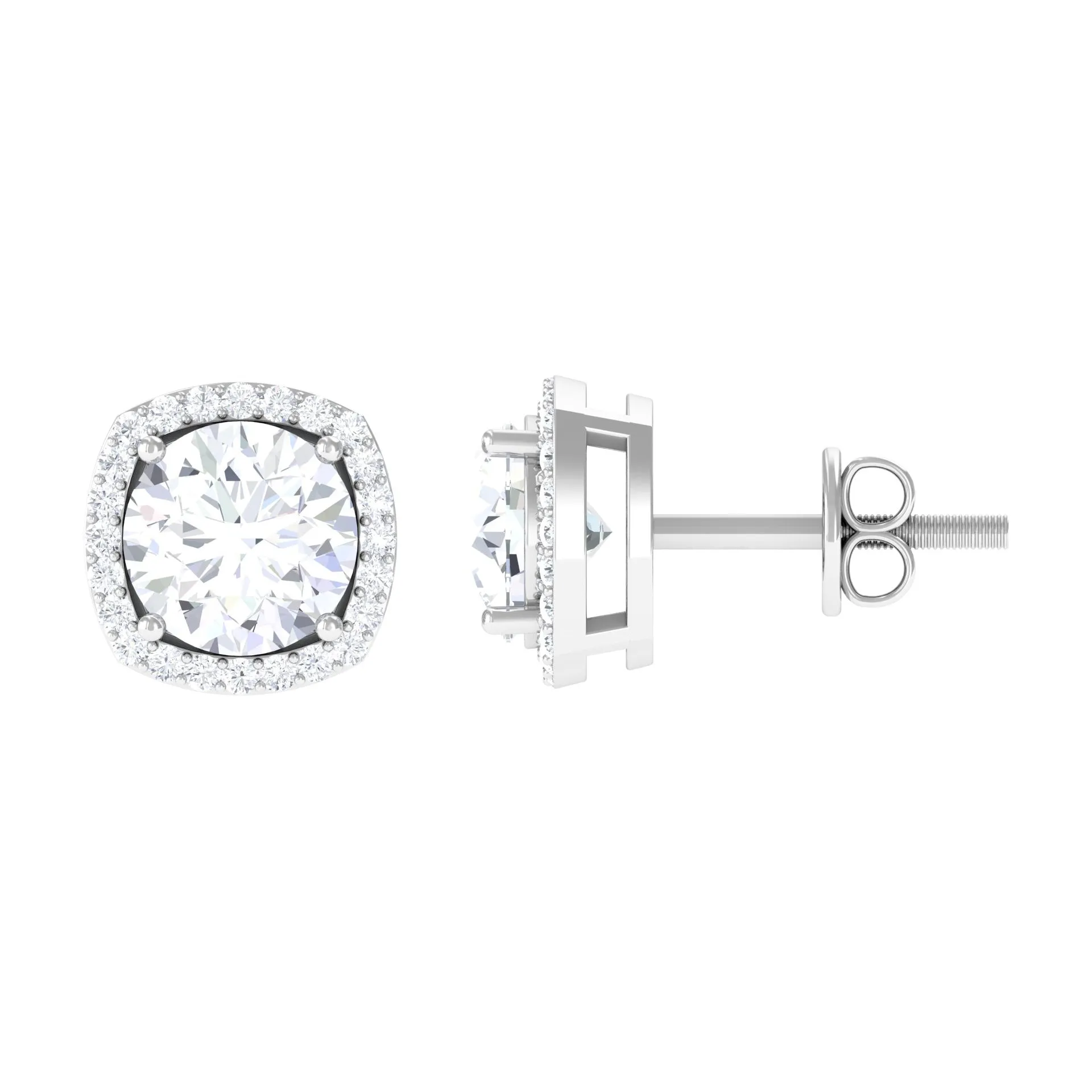 2.25 CT Classic Zircon Stud Earrings with Halo