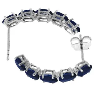 2.5 Carat 14K Solid White Gold Earrings Natural Sapphire