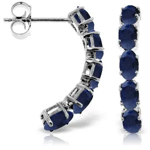 2.5 Carat 14K Solid White Gold Earrings Natural Sapphire