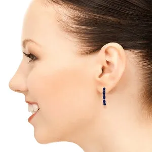 2.5 Carat 14K Solid White Gold Earrings Natural Sapphire