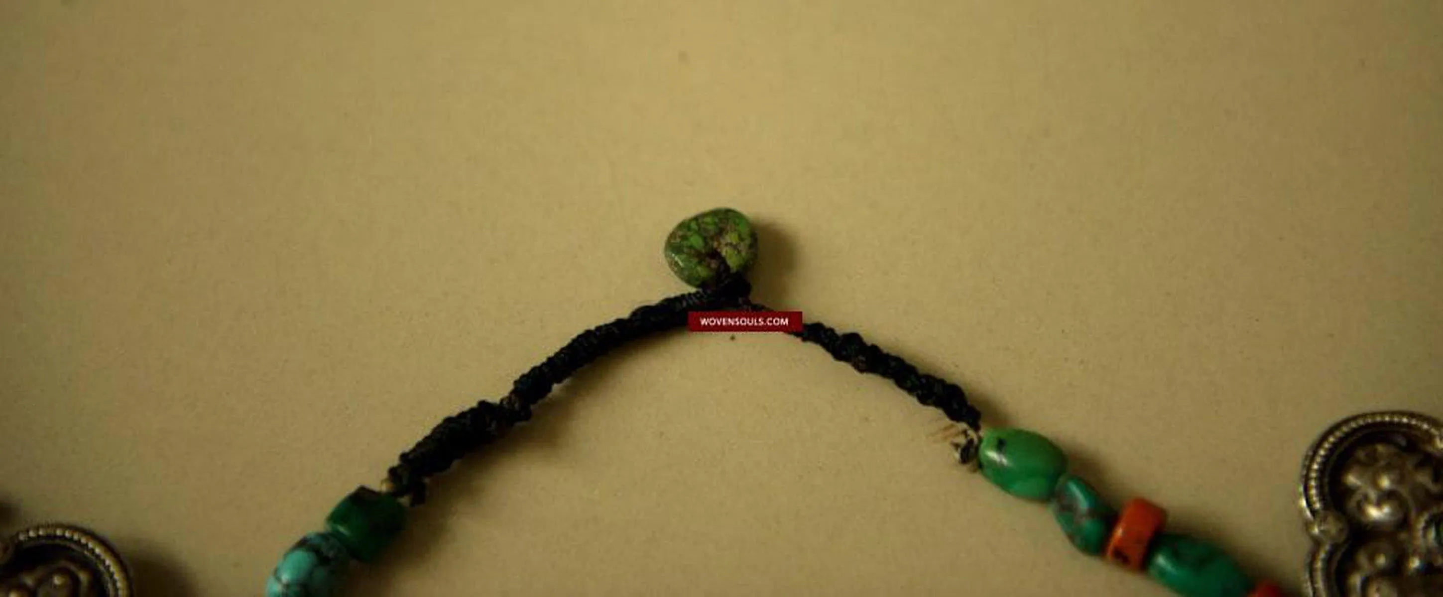 487  Heirloom, Coral, Silver & Turquoise Tibet Necklace