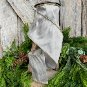 4" Platinum Ribbon, Christmas Tree Ribbon